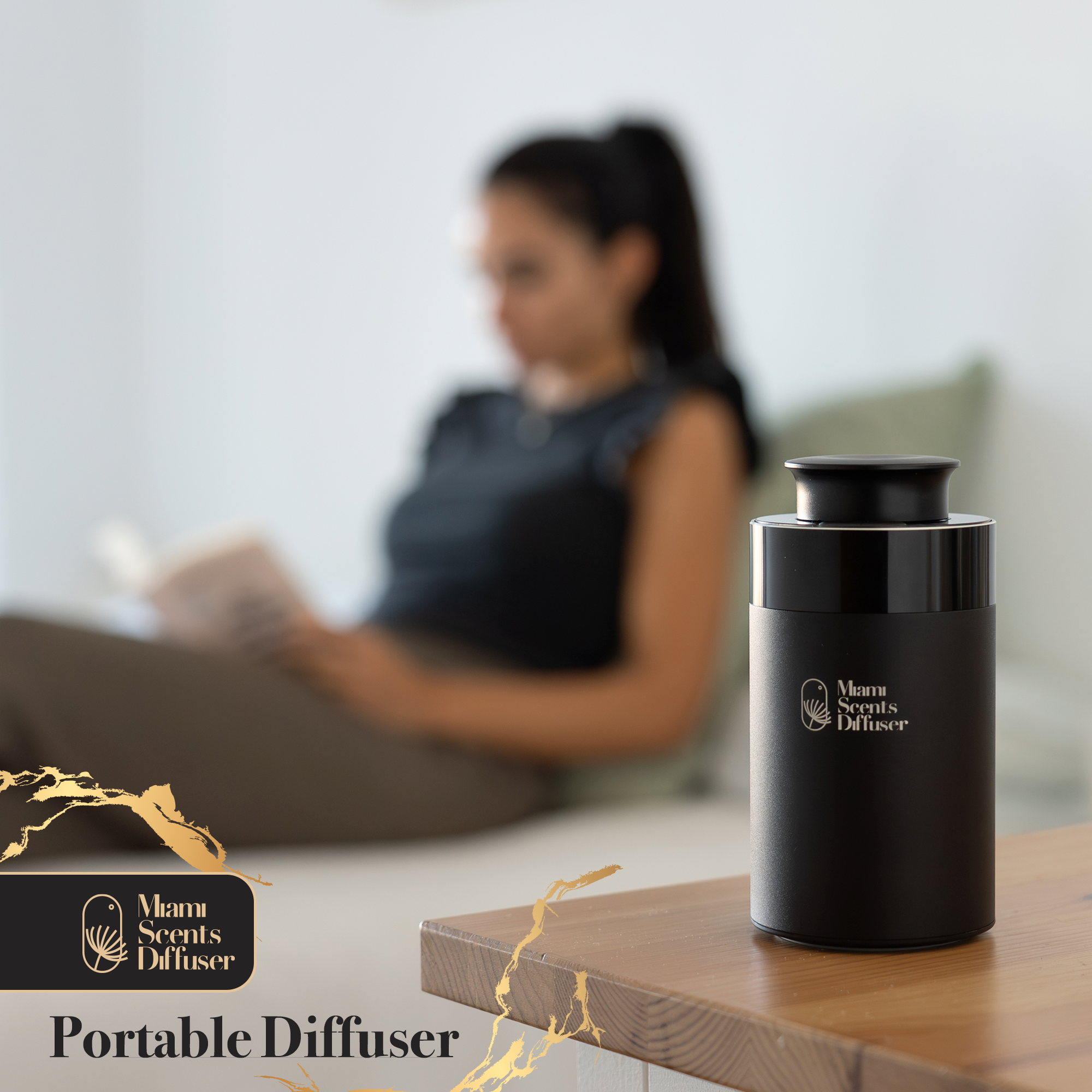 Scent Car Diffuser MSD-350 Black  Santal - My Way 10 ml Included